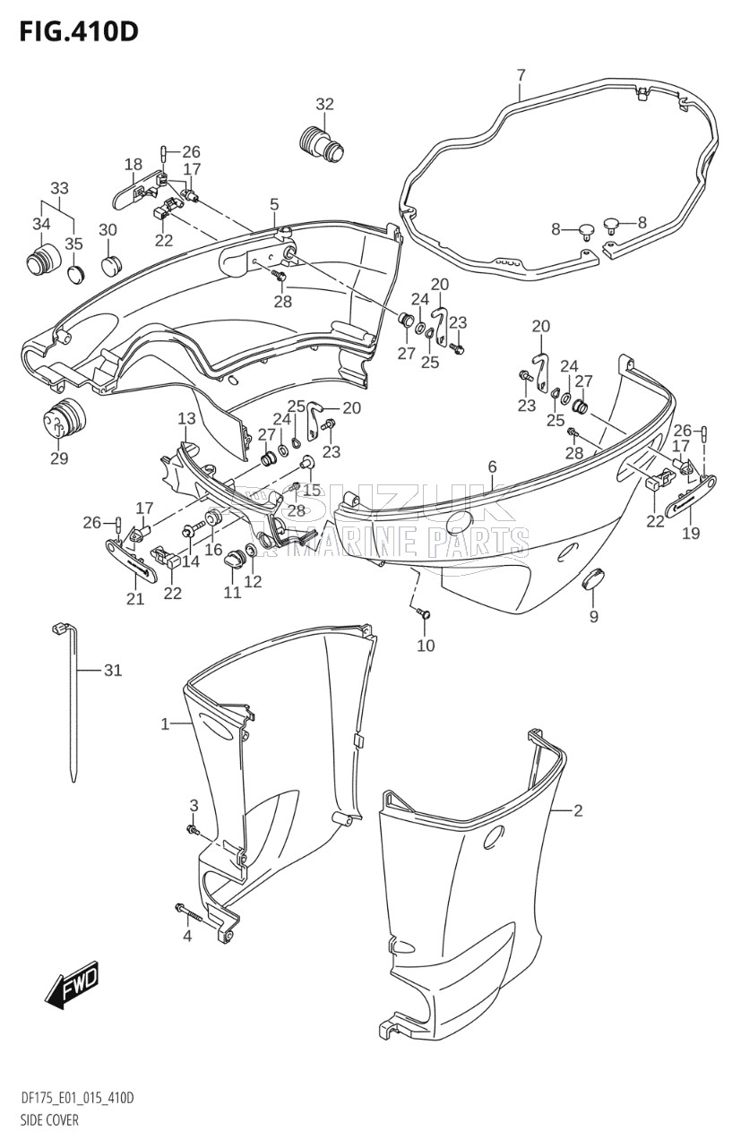 SIDE COVER (DF150TG:E40)