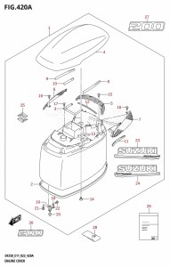 DF200Z From 20002Z-240001 (E01 E40)  2022 drawing ENGINE COVER ((DF200T,DF200Z):020)