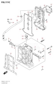 05003F-240001 (2022) 50hp E01 E11-Gen. Export 1-and 2 (DF50AT  DF50AT  DF50ATH  DF50ATH) DF50A drawing CYLINDER HEAD (022,023)