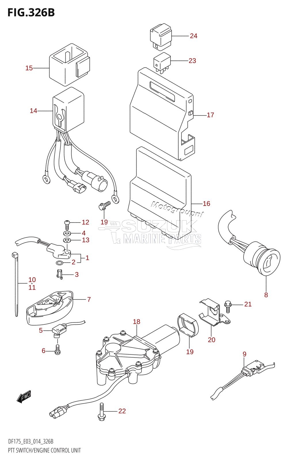 PTT SWITCH /​ ENGINE CONTROL UNIT (DF150TG:E03)