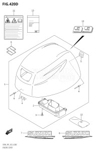 00994F-340001 (2023) 9.9hp P01-Gen. Export 1 (DF9.9A) DF9.9A drawing ENGINE COVER (DF9.9A:(021,022,023))