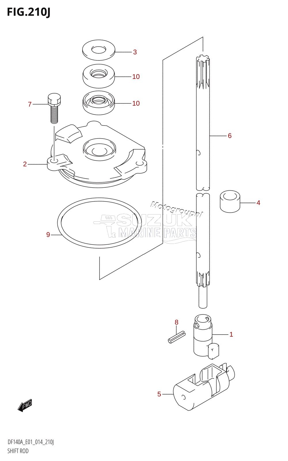 SHIFT ROD (DF140AZ:E01)