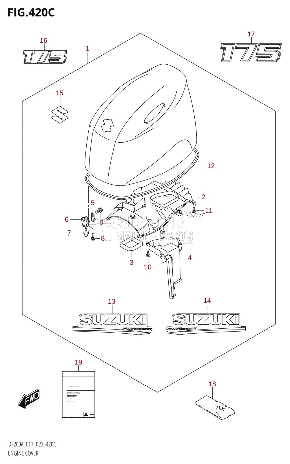 ENGINE COVER ((DF175AT,DF175AZ):020)