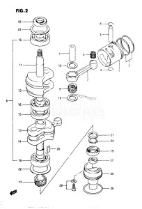 DT9.9C From 00994-231001 ()  1992 drawing CRANKSHAFT