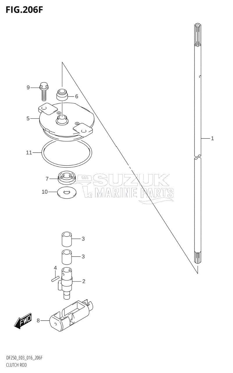 CLUTCH ROD (DF250Z:E03)