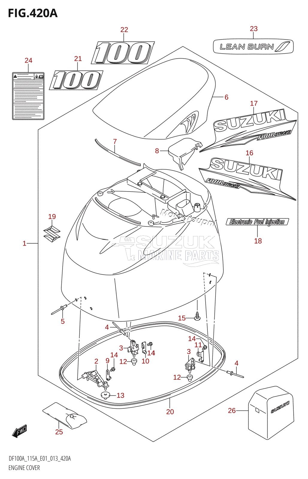 ENGINE COVER (DF100AT:E01)