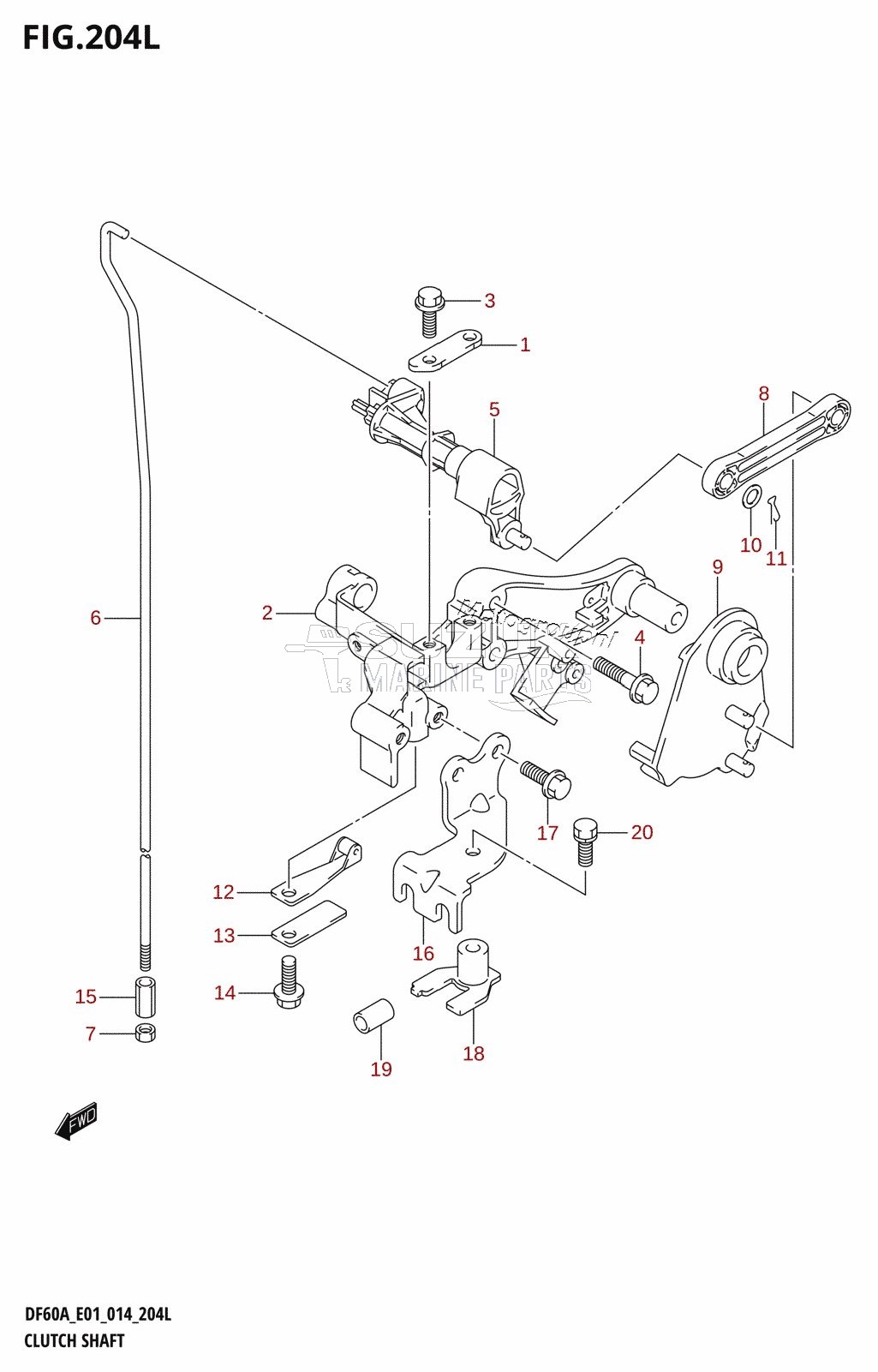 CLUTCH SHAFT (DF60ATH:E01)