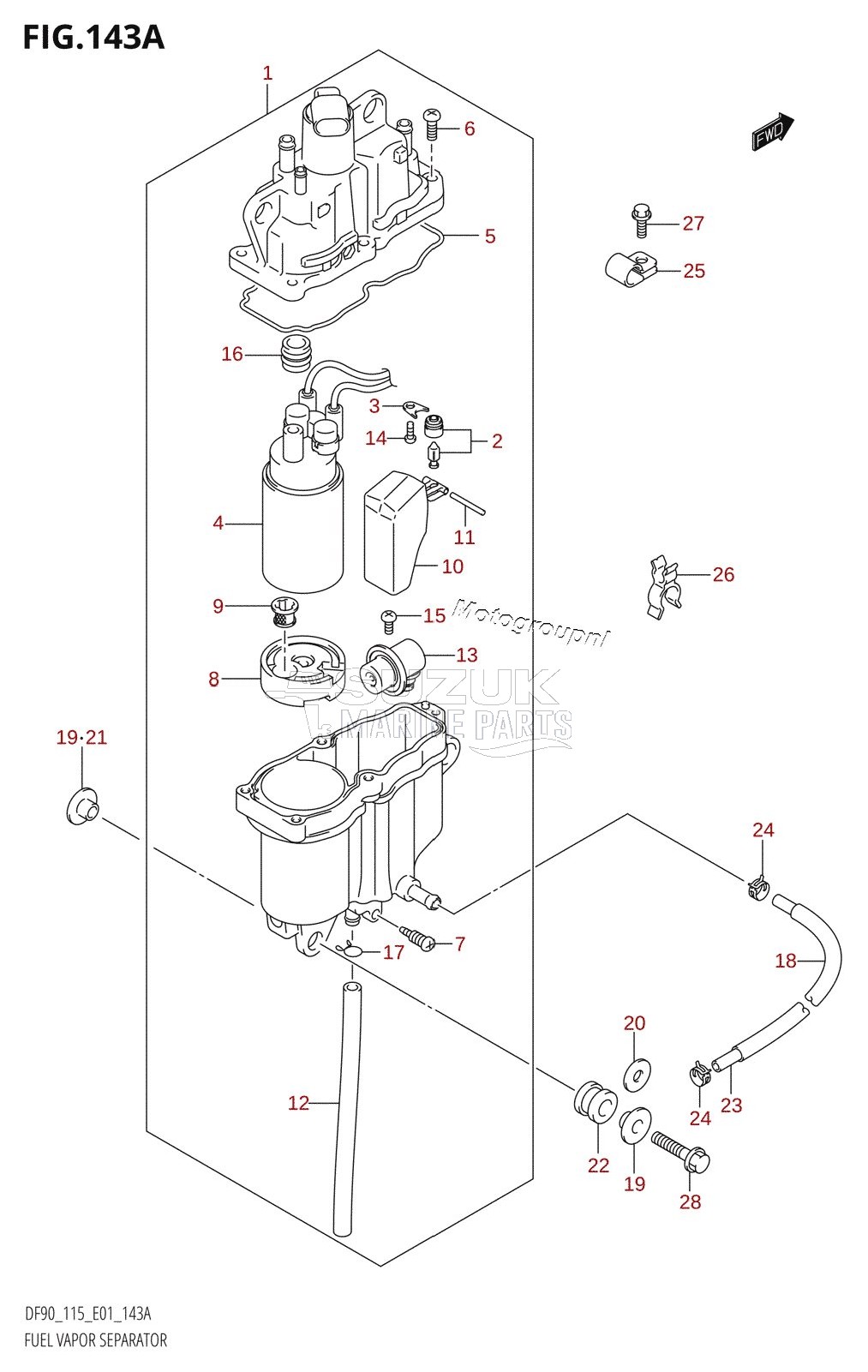 FUEL VAPOR SEPARATOR (DF90T,DF100T,DF115T,DF115Z)