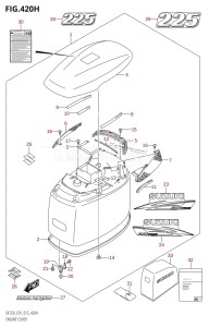 DF250Z From 25003Z-510001 (E01 E40)  2015 drawing ENGINE COVER ((DF225T,DF225Z):E40)