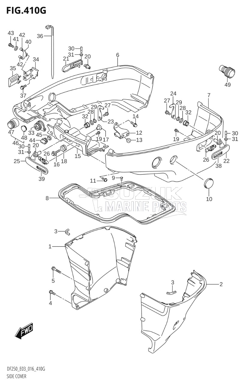 SIDE COVER (DF200T:E03:L-TRANSOM)