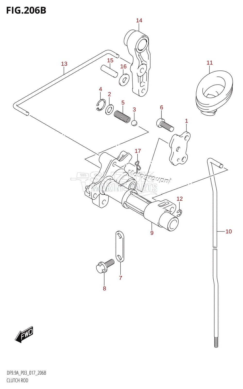 CLUTCH ROD (DF8AR:P03)