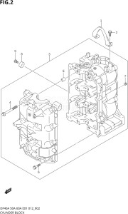 04004F-210001 (2012) 40hp E34-Italy (DF40AST) DF40A drawing CYLINDER BLOCK