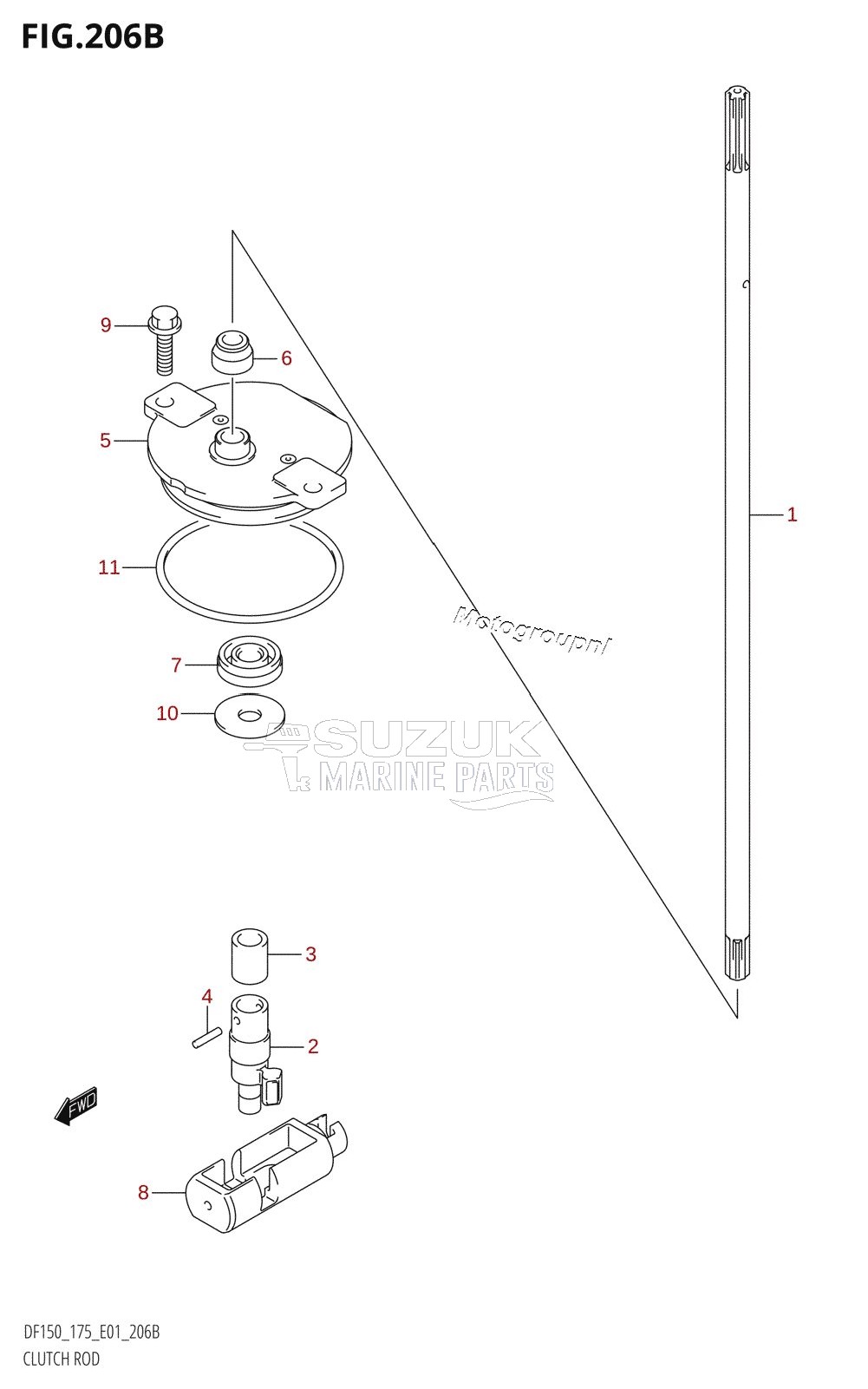 CLUTCH ROD (DF150Z,DF175Z)