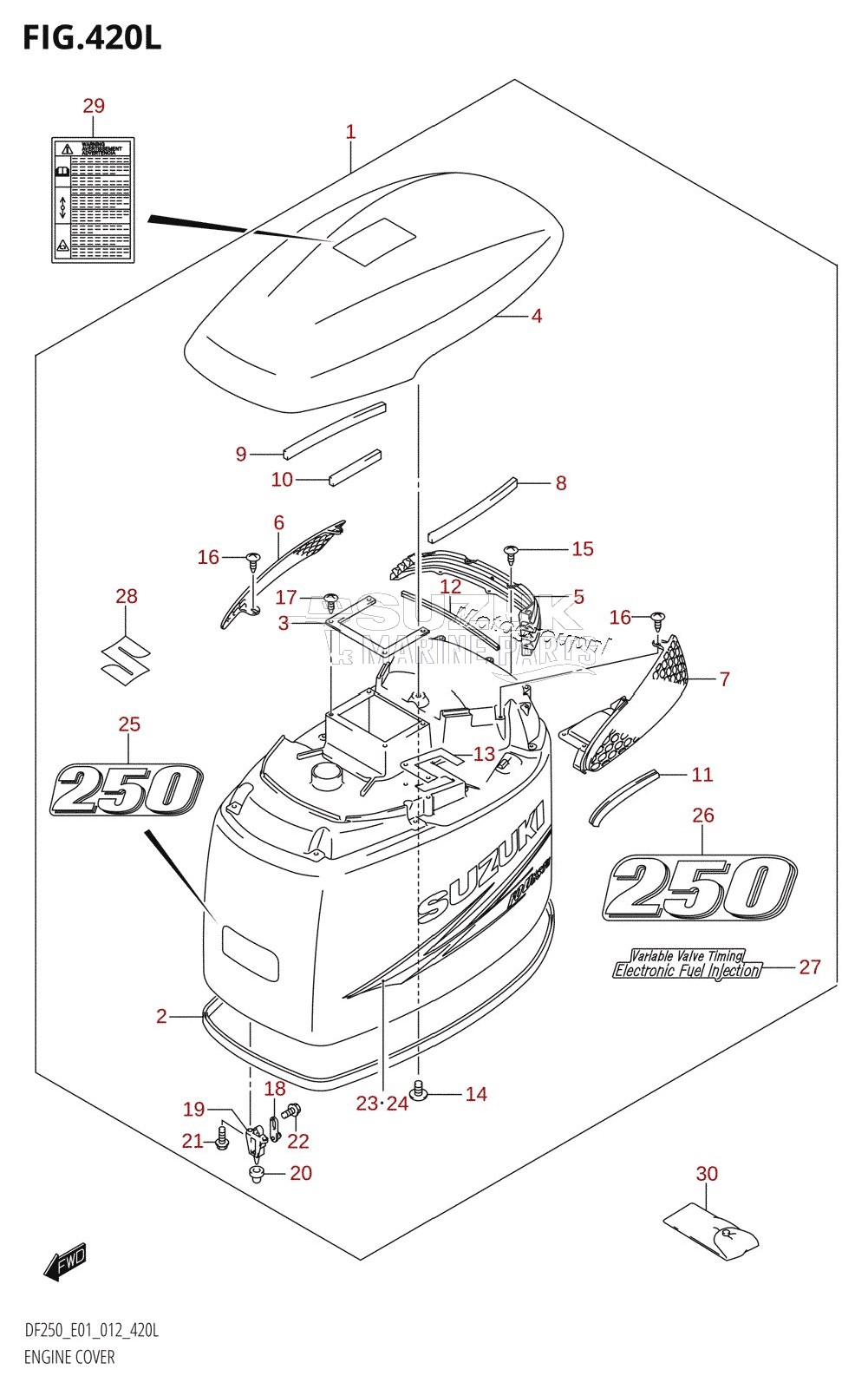 ENGINE COVER (DF250Z:E01)