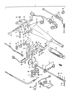 DT 75 drawing Tiller Handle (1988 to 1992)