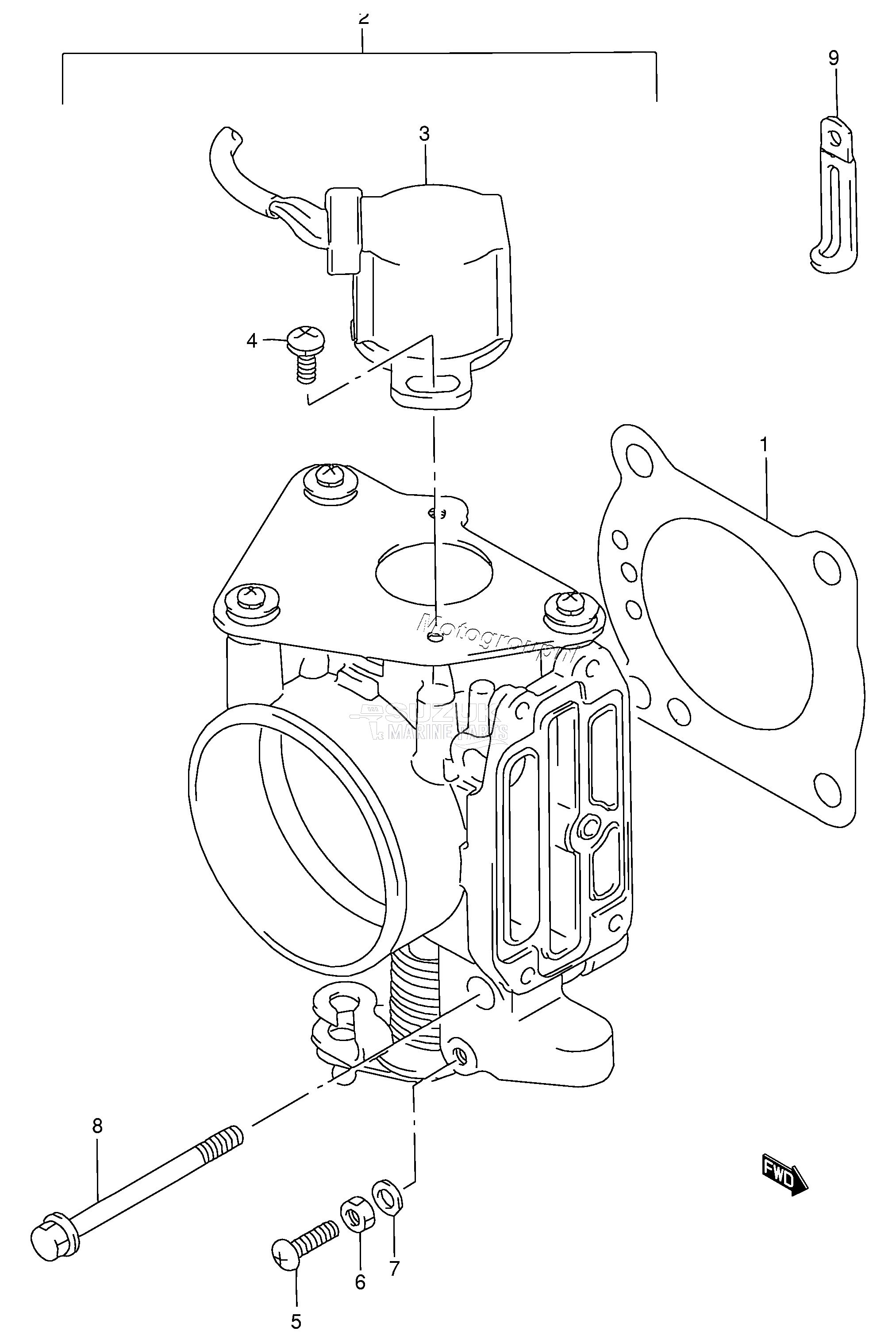 THROTTLE BODY (DT115S /​ DT140EPI)