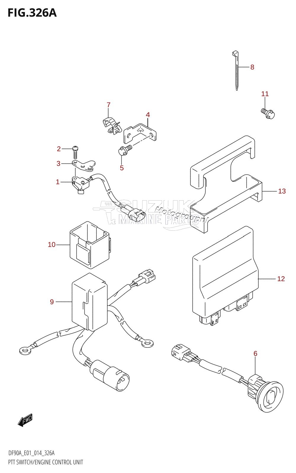 PTT SWITCH /​ ENGINE CONTROL UNIT (DF70A:E01)