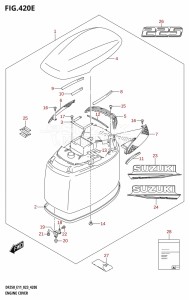 DF200 From 20002F-240001 (E01 E40)  2022 drawing ENGINE COVER ((DF225T,DF225Z):021)