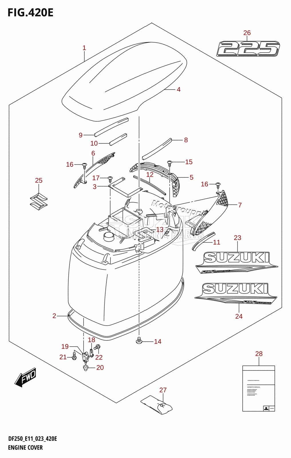 ENGINE COVER ((DF225T,DF225Z):021)