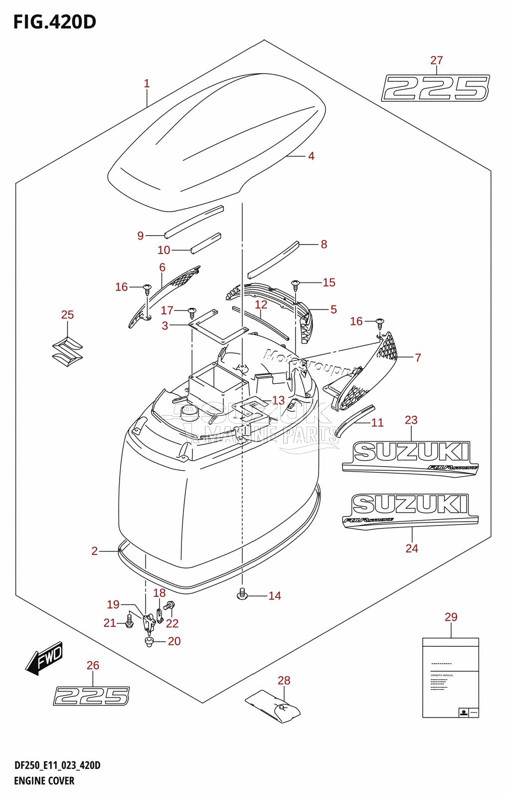 ENGINE COVER ((DF225T,DF225Z):020)