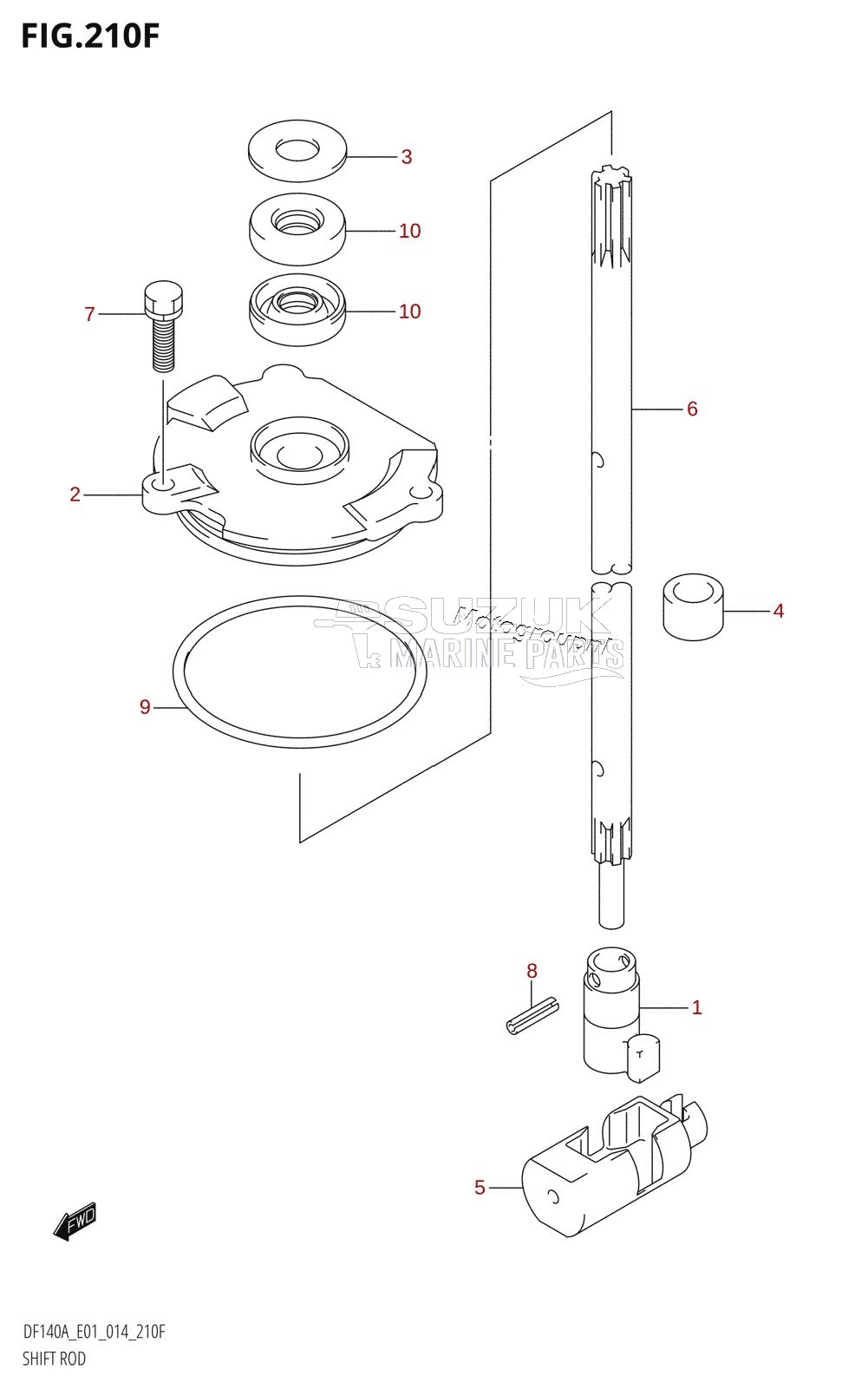 SHIFT ROD (DF115AZ:E40)