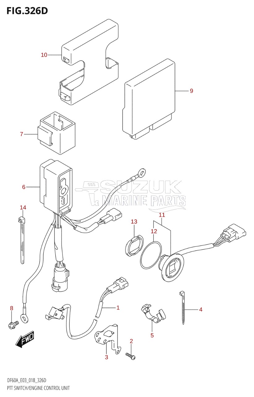 PTT SWITCH / ENGINE CONTROL UNIT (DF50AVT)