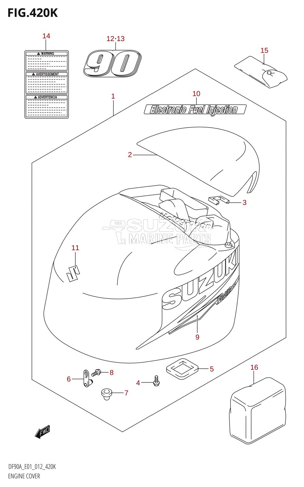 ENGINE COVER (DF90ATH:E40)