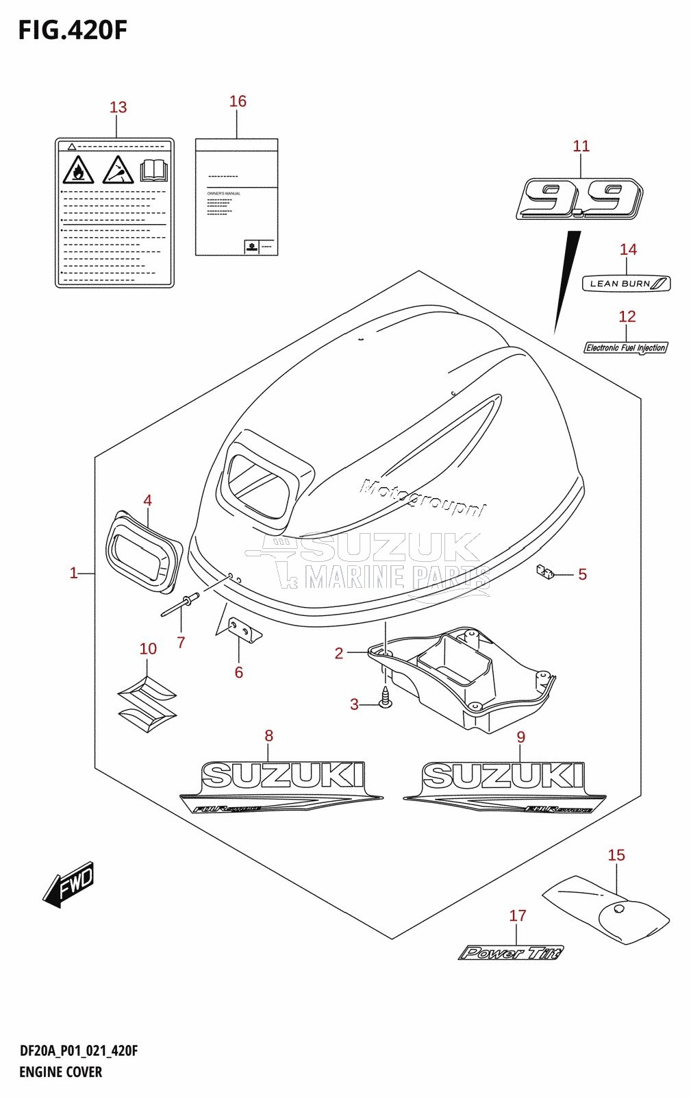 ENGINE COVER (DF9.9BT:021)