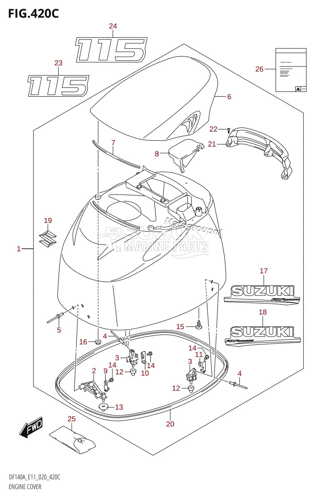 ENGINE COVER ((DF115AT,DF115AZ):E11)