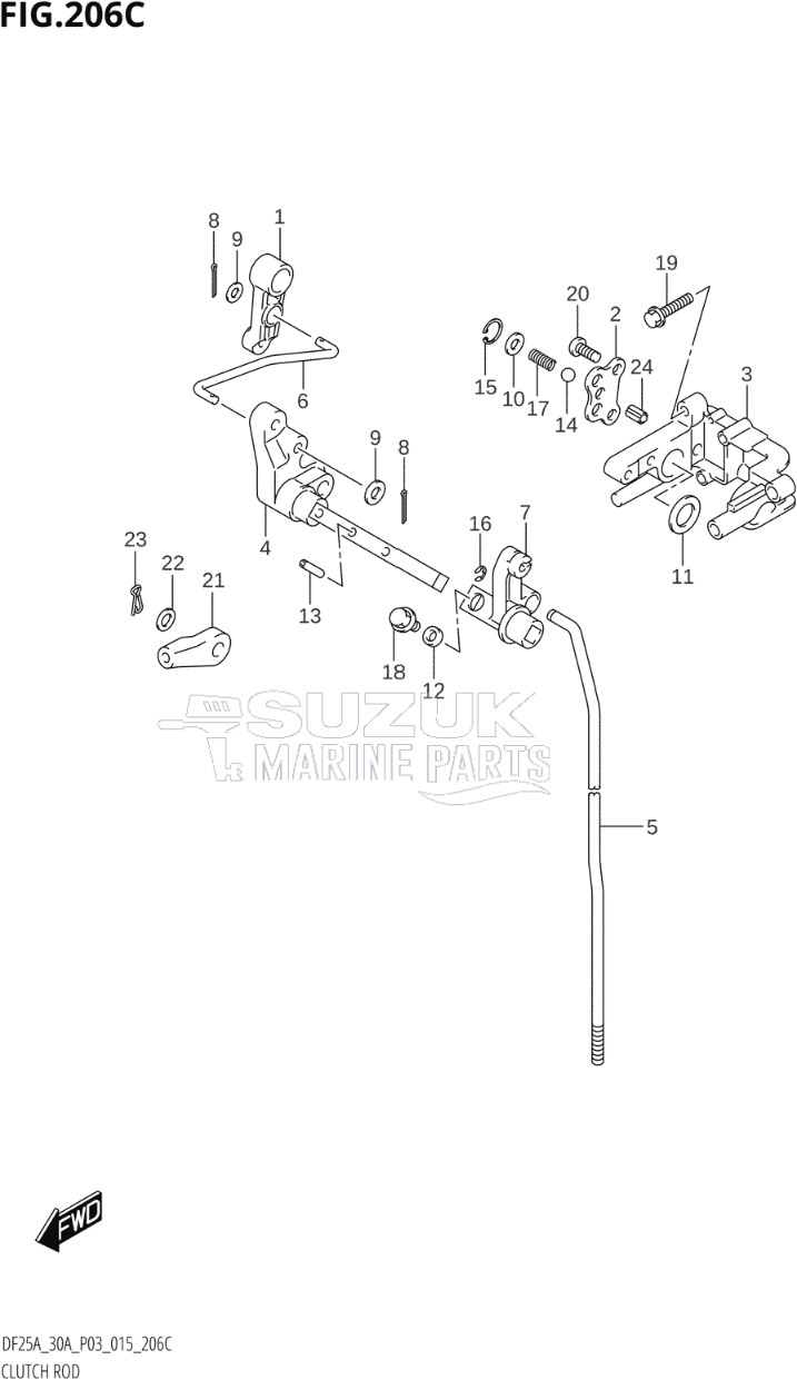 CLUTCH ROD (DF25AT:P03)