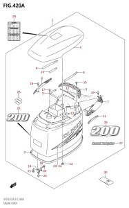 DF250ST From 25004F-210001 (E03)  2012 drawing ENGINE COVER (DF200T:E03)