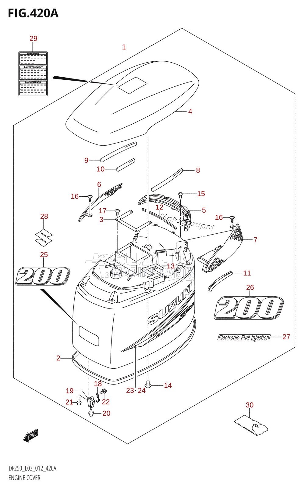 ENGINE COVER (DF200T:E03)