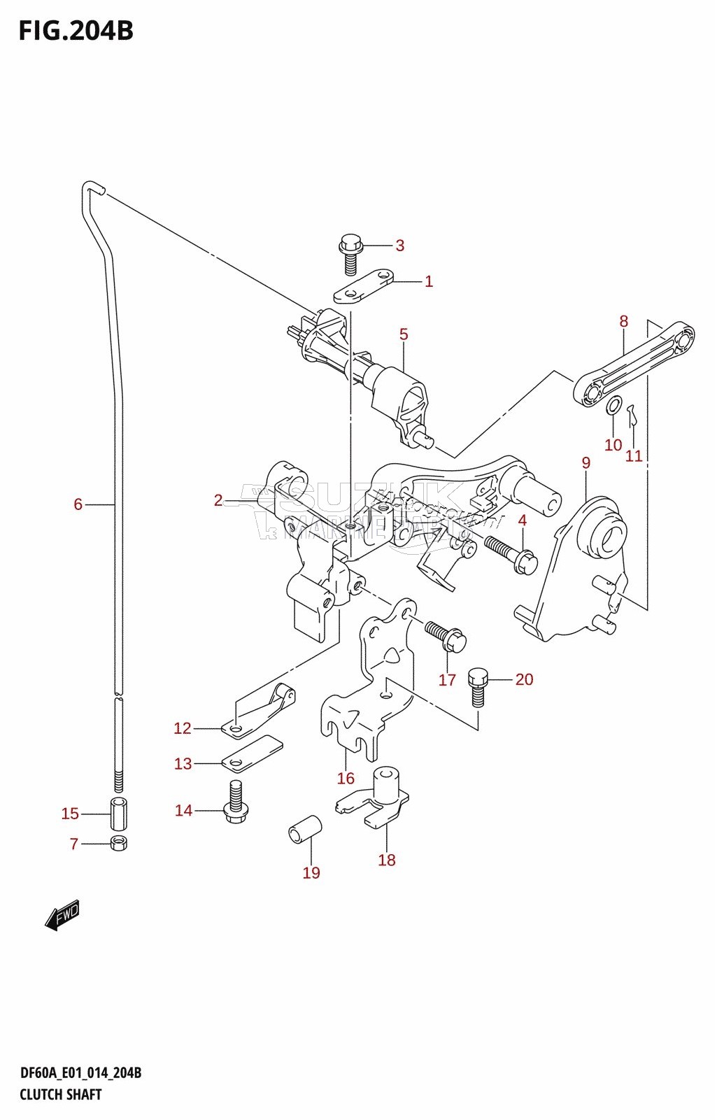 CLUTCH SHAFT (DF40AQH:E01)