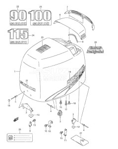 DF 90 drawing Engine Cover (2003-2008)