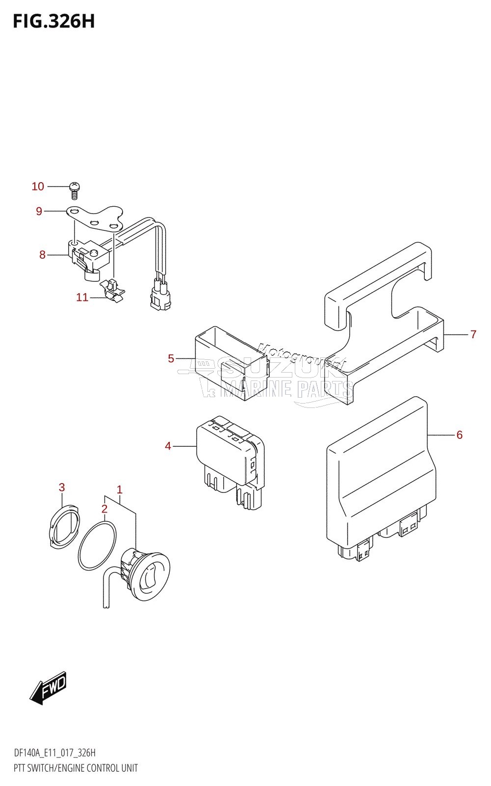 PTT SWITCH /​ ENGINE CONTROL UNIT (DF140AZ:E11)