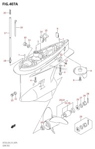 DF250 From 25003F-310001 (E03)  2013 drawing GEAR CASE (DF200T:E03)