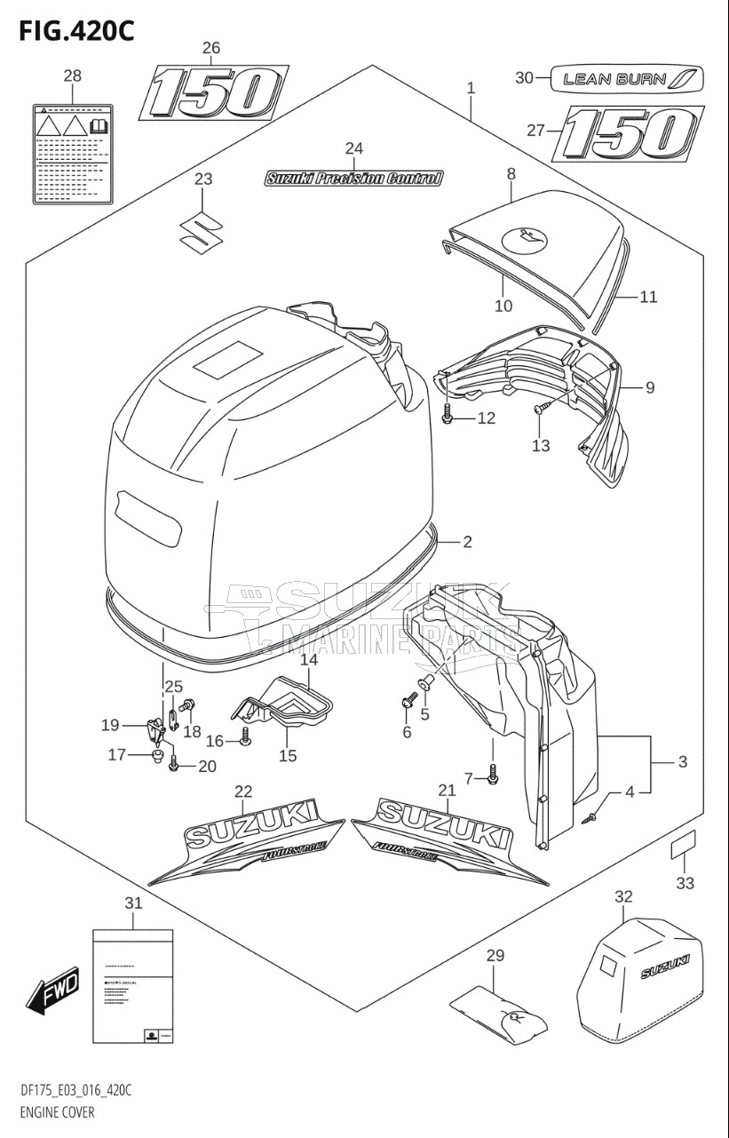 ENGINE COVER (DF150TG:E03)