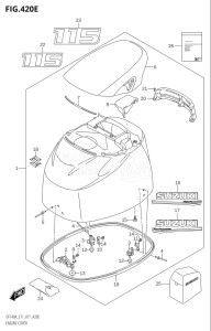 14003F-710001 (2017) 140hp E11 E40-Gen. Export 1-and 2 (DF140AT) DF140A drawing ENGINE COVER (DF115AZ:E40)