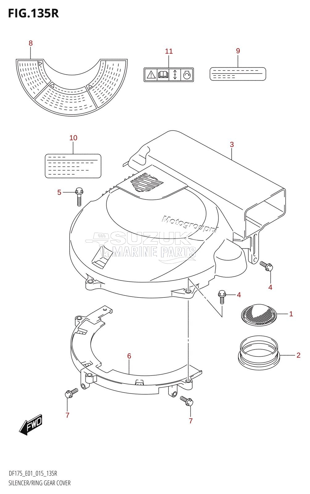 SILENCER /​ RING GEAR COVER (DF175ZG:E01)