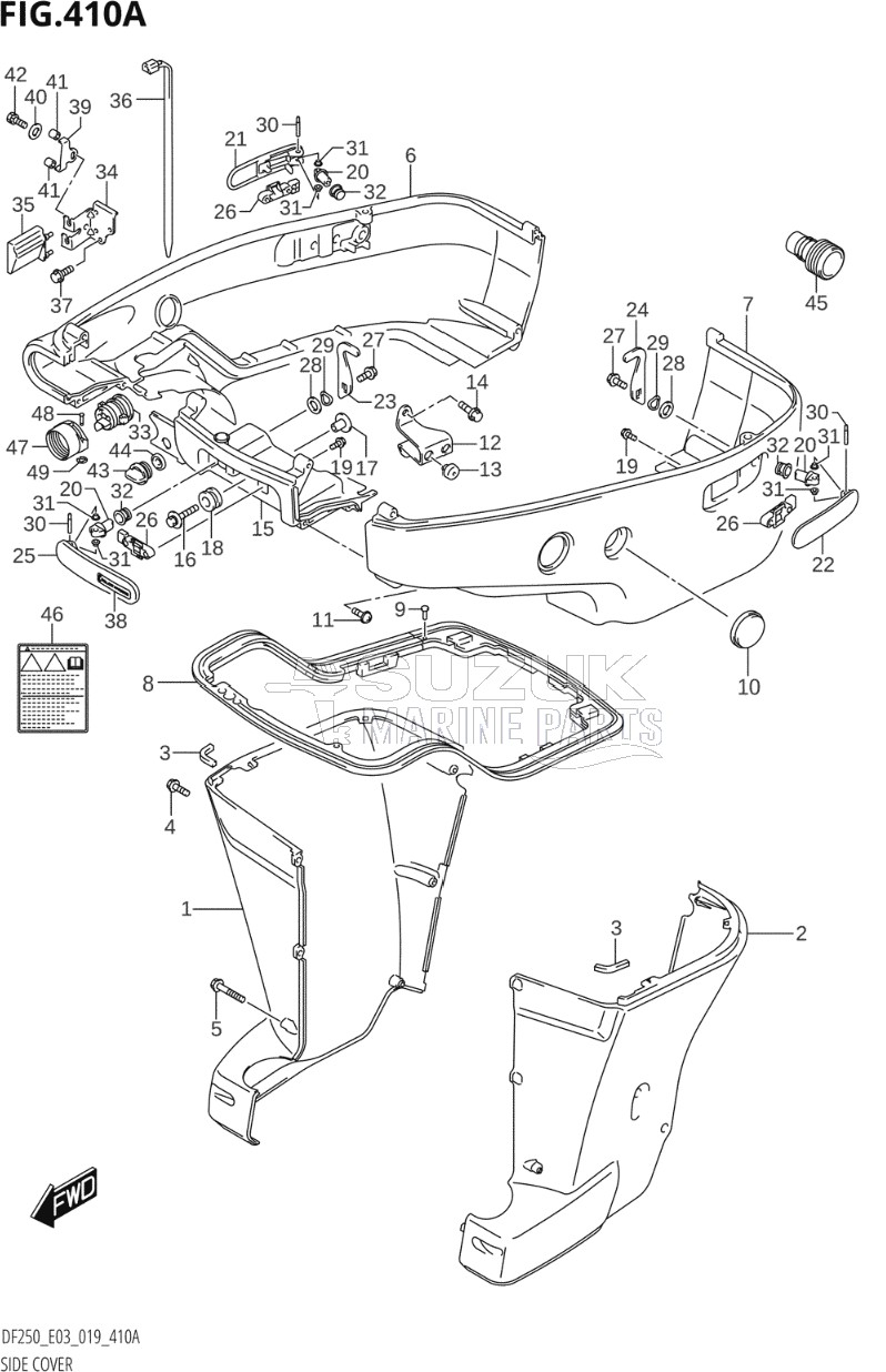 SIDE COVER (DF225T,DF225Z,DF250T,DF250Z)