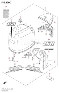 DF175Z From 17502Z-310001 (E01 E40)  2013 drawing ENGINE COVER (DF150T:E40)