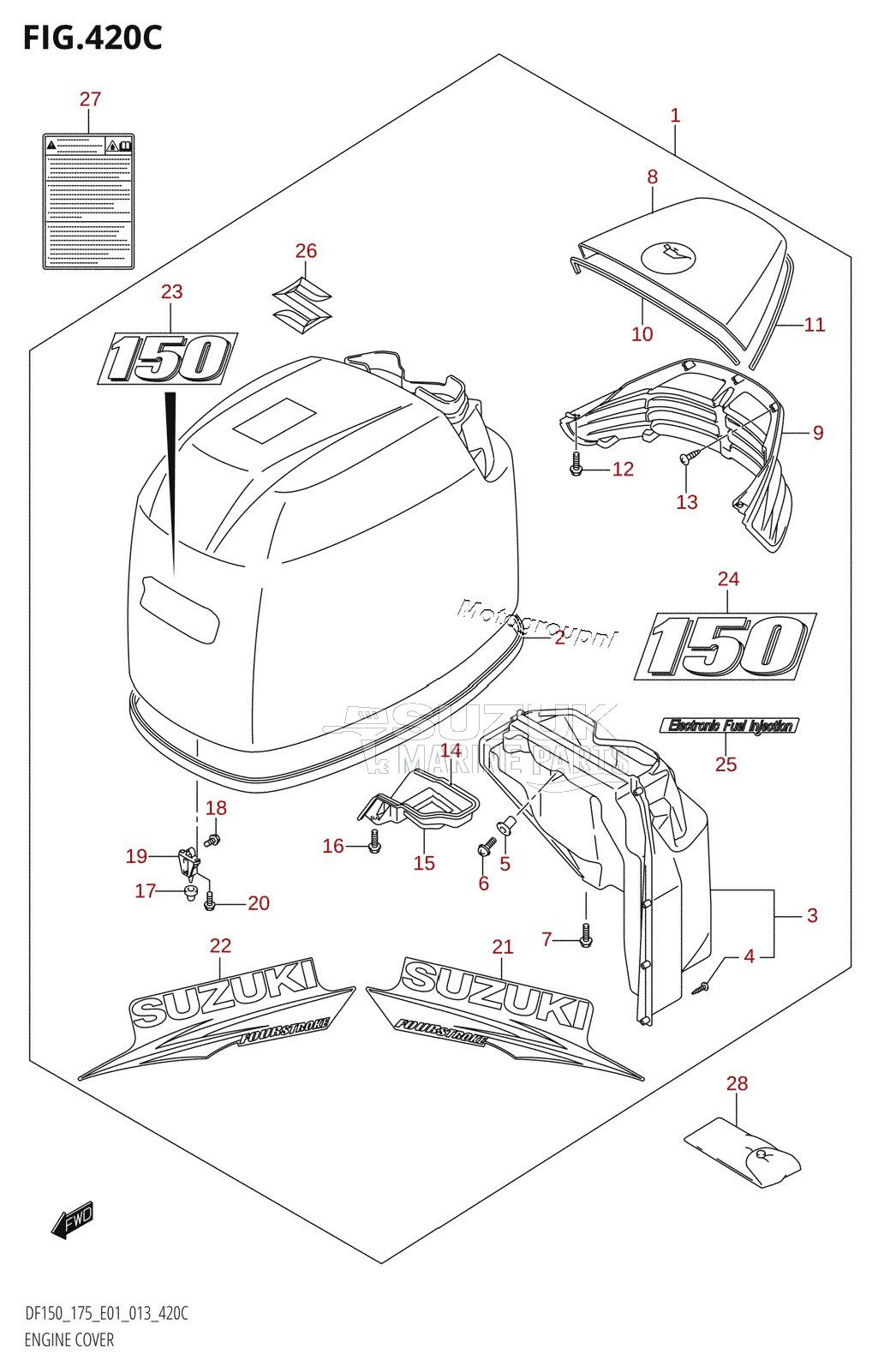 ENGINE COVER (DF150T:E40)