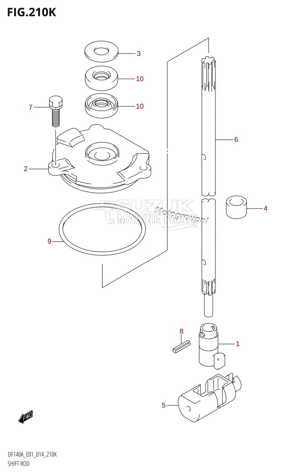 SHIFT ROD (DF140AZ:E40)