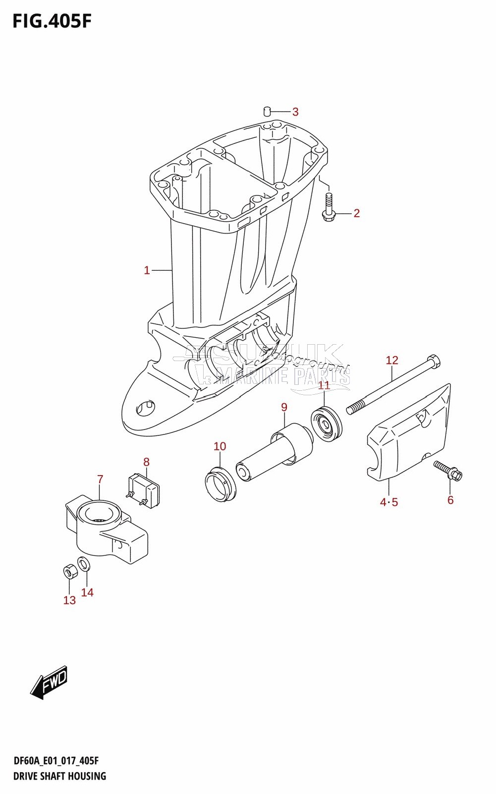 DRIVE SHAFT HOUSING (DF50ATH:E01)