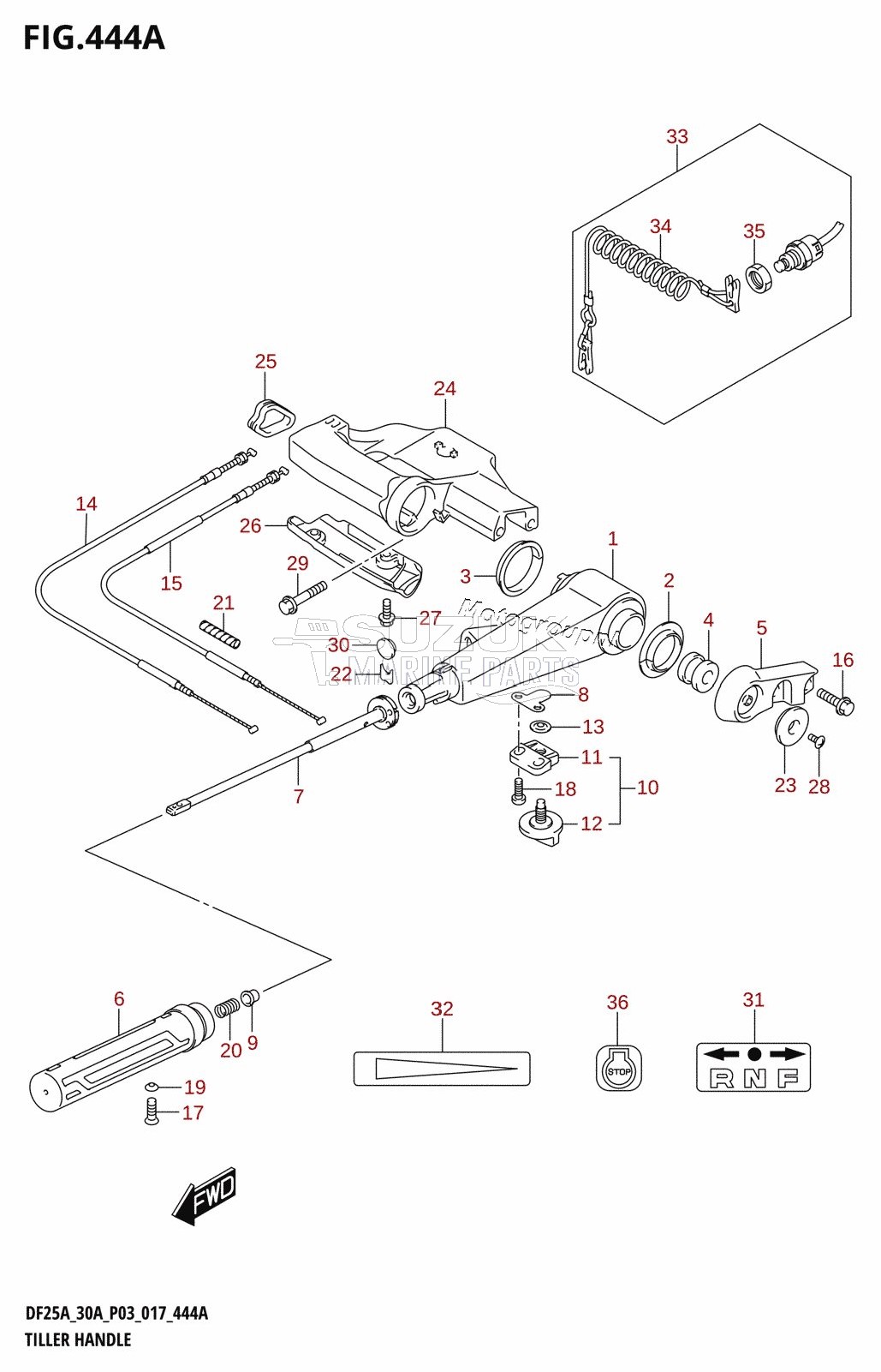 TILLER HANDLE (DF25A:P03)