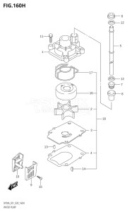 09003F-910001 (2019) 90hp E01 E40-Gen. Export 1 - Costa Rica (DF90ATH) DF90A drawing WATER PUMP ((DF90A,DF90ATH,DF90AWQH):E40)