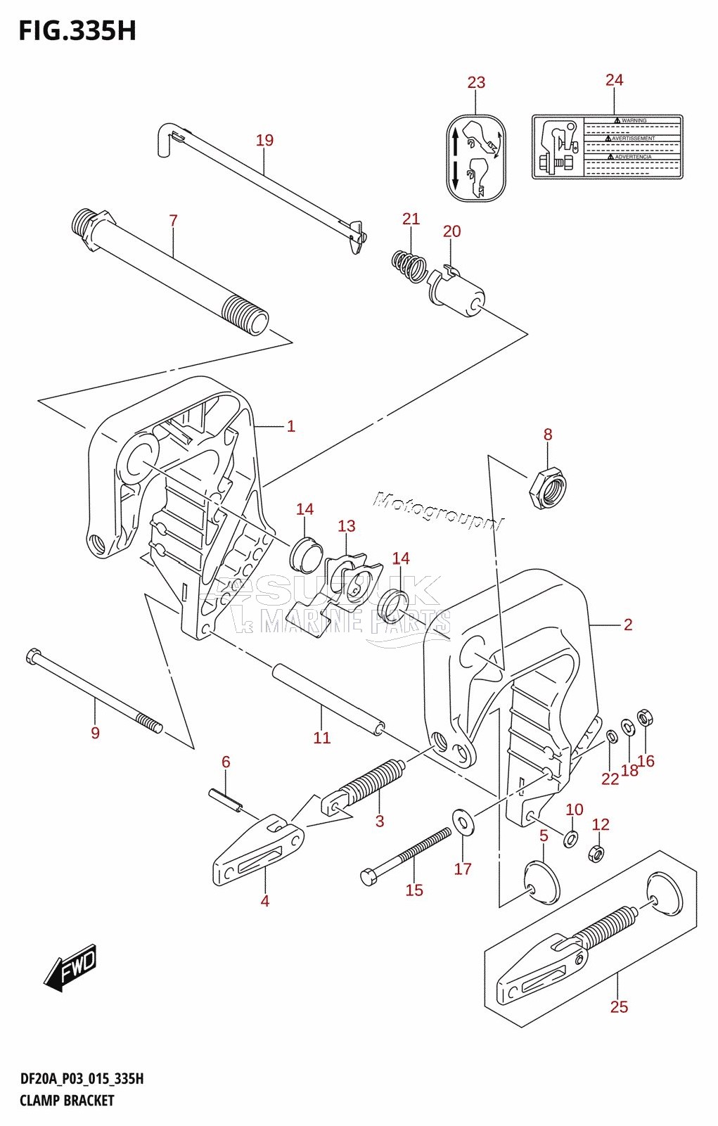 CLAMP BRACKET (DF20A:P03)