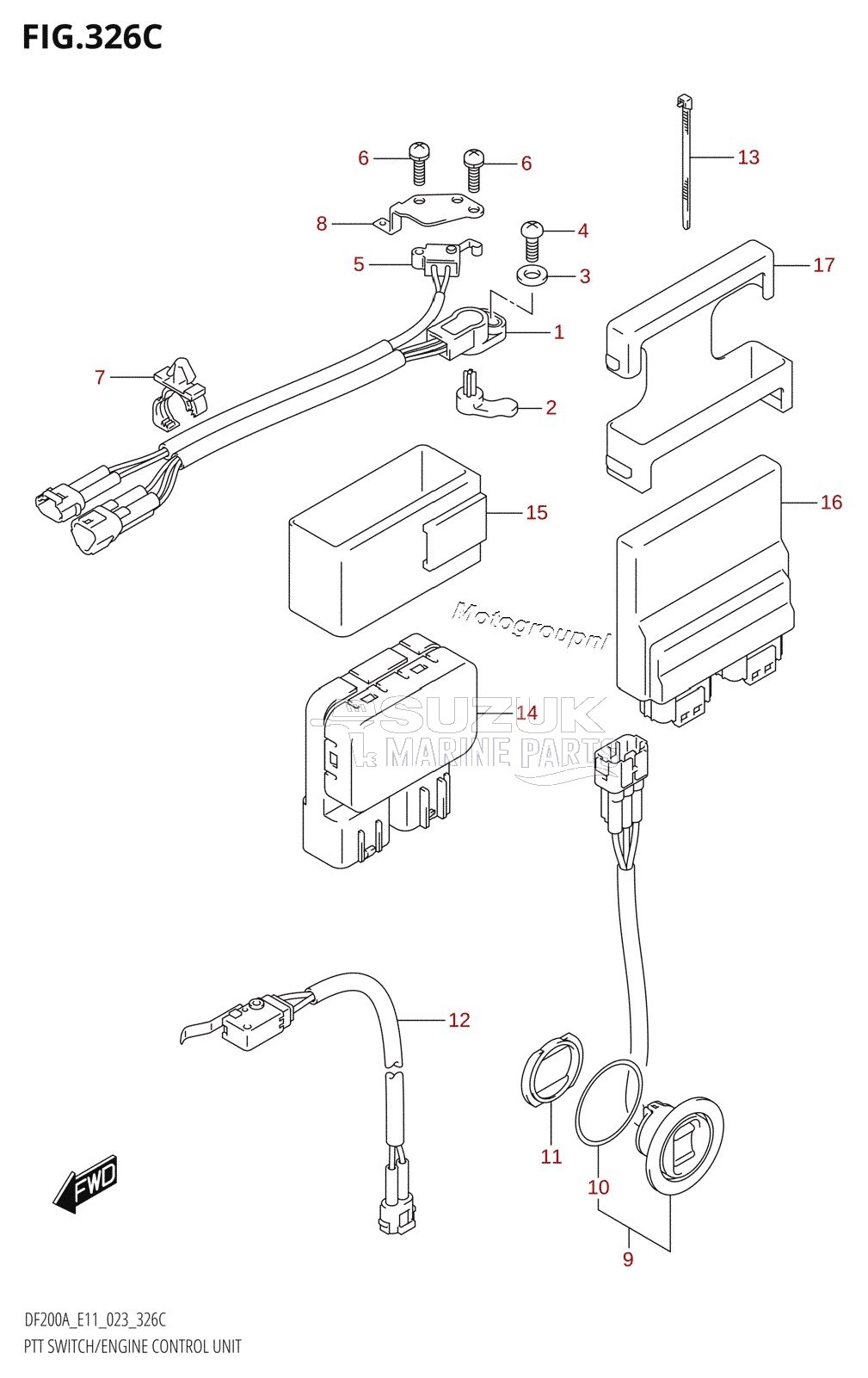 PTT SWITCH /​ ENGINE CONTROL UNIT (DF150AT,DF150AZ,DF150AS)