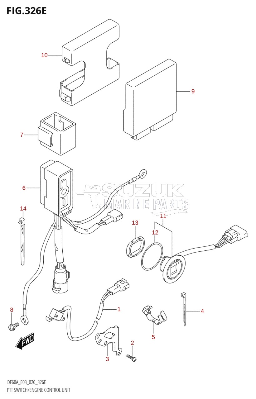 PTT SWITCH / ENGINE CONTROL UNIT (DF60AVT)