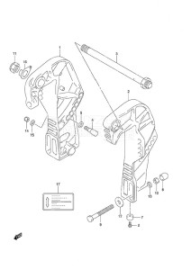 DF 25 V-Twin drawing Clamp Bracket Gas Assist Tilt